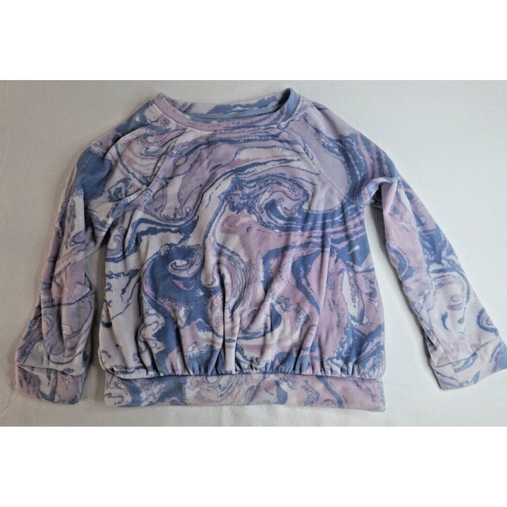 CAT & JACK SZ XS 4-5‎ Girls' SO SOFT LONG SLEEVE Violet Marble Design STYLISH
